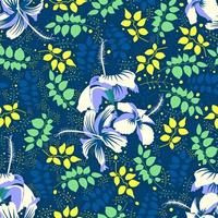 botanisch bloei grafische patroonkunst met kleurrijke hibiscusrosa sinensisbloemen. maak kunst aan de muur, draagtas, wandbekleding, gestileerd interieur, stoffering enz. inspirerend vectorontwerp in vierkant formaat. vector