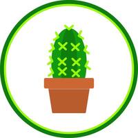 cactus vlak cirkel icoon vector