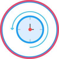 terug in tijd vlak cirkel icoon vector