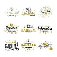 ramadan kareem vector sjabloon collectie. happy eid mubarak typografie en eid al fitr belettering 24