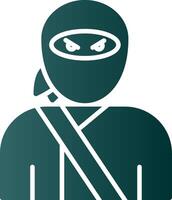 Ninja glyph helling icoon vector