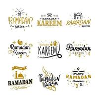 ramadan kareem vector sjabloon collectie. happy eid mubarak typografie en eid al fitr belettering 24