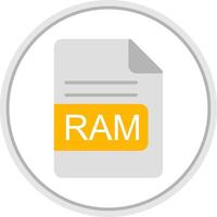 RAM het dossier formaat vlak cirkel icoon vector