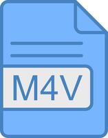 m4v het dossier formaat lijn gevulde blauw icoon vector