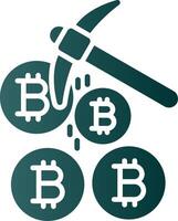 bitcoin mijnbouw glyph helling icoon vector