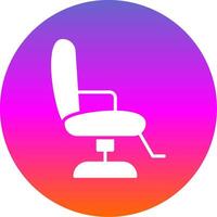 kapper stoel glyph helling cirkel icoon ontwerp vector