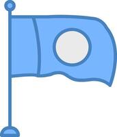 vlag lijn gevulde blauw icoon vector