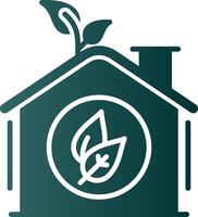 groen huis glyph helling icoon vector