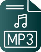 mp3 glyph helling icoon vector