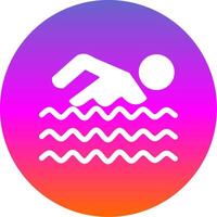 zwemmen glyph helling cirkel icoon ontwerp vector