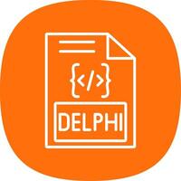 Delphi lijn kromme icoon ontwerp vector