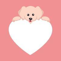 mooie baby puppy valentijnskaart om toewijding te schrijven vector