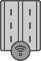 snelweg lijn gevulde grijswaarden icoon ontwerp vector