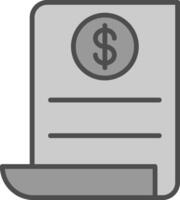 betalen Bill lijn gevulde grijswaarden icoon ontwerp vector