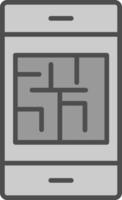 doolhof lijn gevulde grijswaarden icoon ontwerp vector