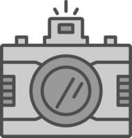 dslr camera lijn gevulde grijswaarden icoon ontwerp vector