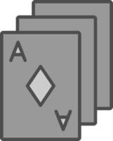 poker kaarten lijn gevulde grijswaarden icoon ontwerp vector