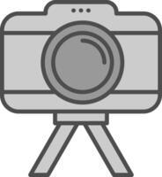 camera lijn gevulde grijswaarden icoon ontwerp vector