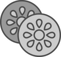 kiwi lijn gevulde grijswaarden icoon ontwerp vector