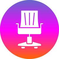 kantoor stoel glyph helling cirkel icoon ontwerp vector