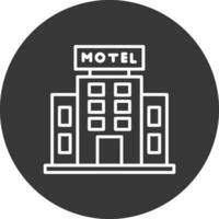 motel lijn omgekeerd icoon ontwerp vector