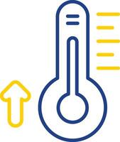 thermometer lijn twee kleur icoon ontwerp vector