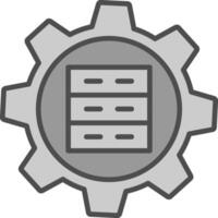 databank beheer lijn gevulde grijswaarden icoon ontwerp vector