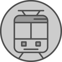 ondergronds trein lijn gevulde grijswaarden icoon ontwerp vector