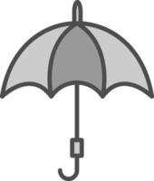 paraplu lijn gevulde grijswaarden icoon ontwerp vector