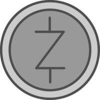 zcash lijn gevulde grijswaarden icoon ontwerp vector