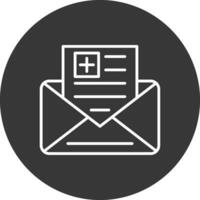 uitnodiging brief lijn omgekeerd icoon ontwerp vector