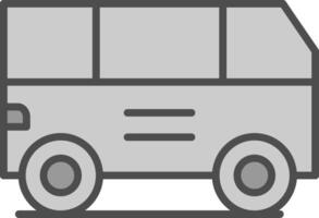 busje lijn gevulde grijswaarden icoon ontwerp vector