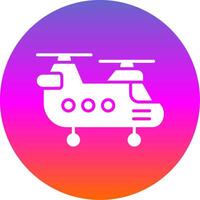 helikopter glyph helling cirkel icoon ontwerp vector