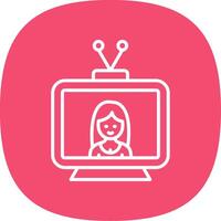 televisie lijn kromme icoon ontwerp vector