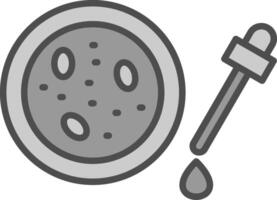 Petri schotel lijn gevulde grijswaarden icoon ontwerp vector