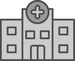 ziekenhuis lijn gevulde grijswaarden icoon ontwerp vector
