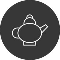 thee pot lijn omgekeerd icoon ontwerp vector