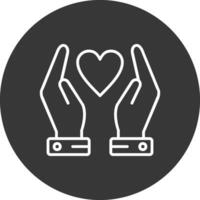 handen Holding hart lijn omgekeerd icoon ontwerp vector