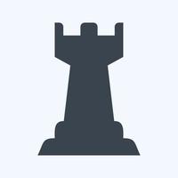 pictogram schaken 4 - glyph-stijl, eenvoudige illustratie, bewerkbare slag vector