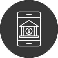 bank app lijn omgekeerd icoon ontwerp vector