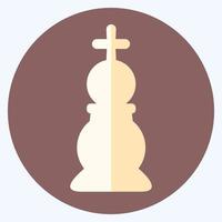 pictogram schaken 2 - vlakke stijl, eenvoudige illustratie, bewerkbare slag vector