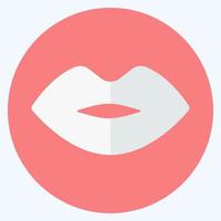 pictogram lip - vlakke stijl vector