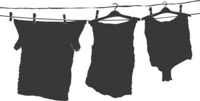 silhouet Kledinglijn voor hangende kleren zwart kleur enkel en alleen vector
