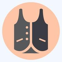 icon vest 2 - vlakke stijl, eenvoudige illustratie, bewerkbare slag vector