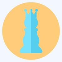 pictogram schaken 1 - vlakke stijl, eenvoudige illustratie, bewerkbare slag vector