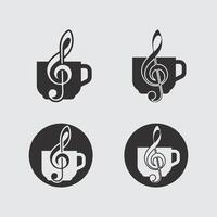 cafe logo en koffie logo ontwerp cafetaria heet drinken vector