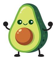 schattig avocado Peer fruit tekenfilm karakter illustratie vector