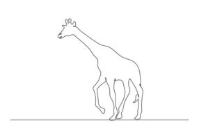 giraffe in een doorlopend lijn tekening vrij illustratie vector