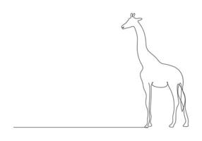 giraffe in een doorlopend lijn tekening vrij illustratie vector