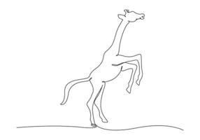 giraffe in een doorlopend lijn tekening vrij illustratie vector